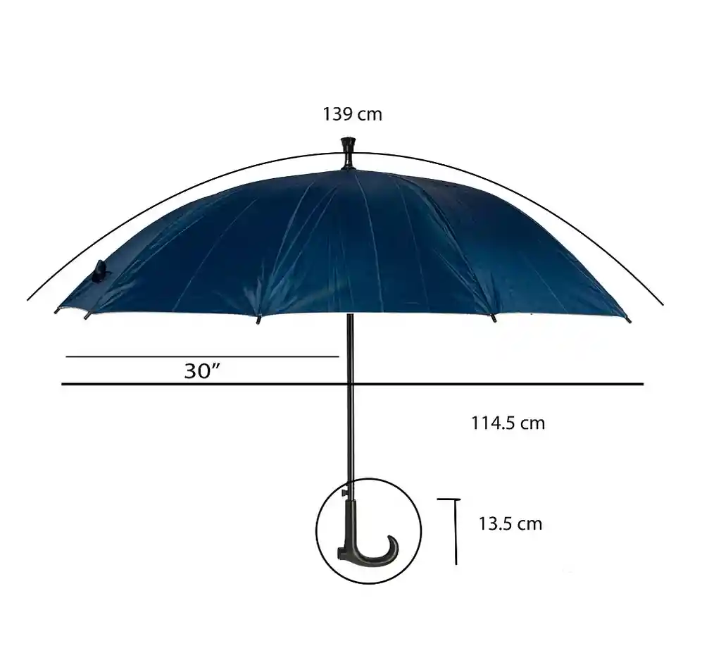 Sombrilla Grande De Bastón Semi Automática Para 2 Personas Con Filtro Solar Uv Con Estuche