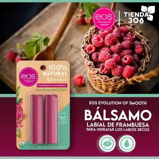 Eos Bálsamo Labial 100% Natural Y Orgánico De Pomegranate Raspberry Para Hidratar Los Labios Secos 0,14oz (4g)