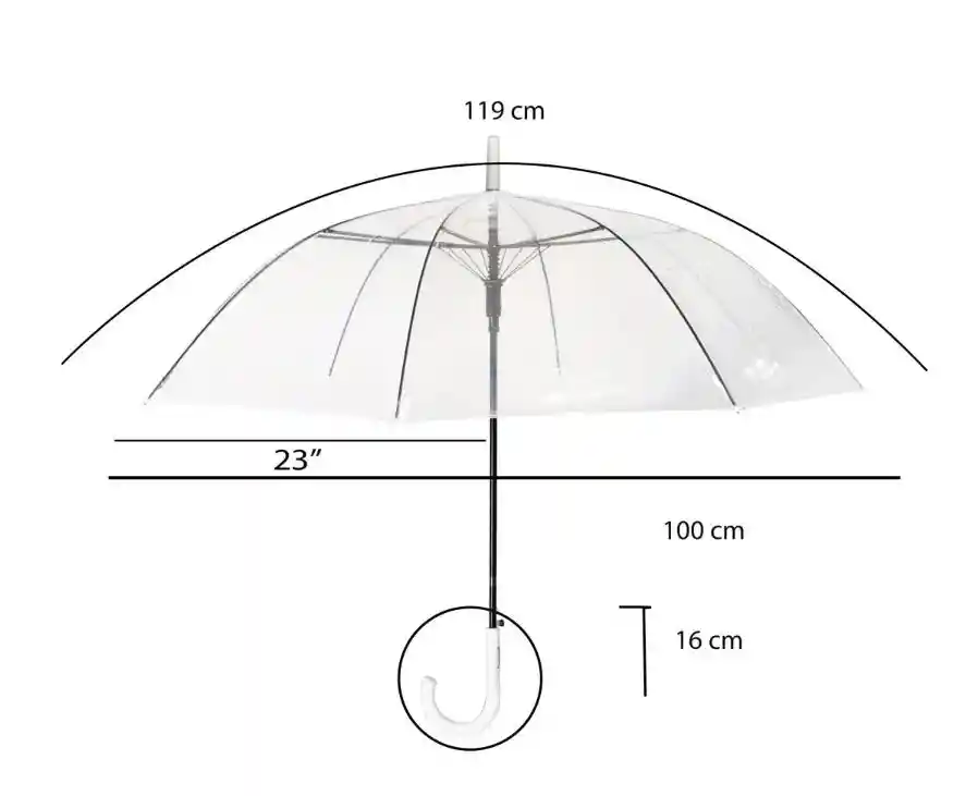 Paraguas Sombrilla Ulises Semiautomático Personal Transparenté