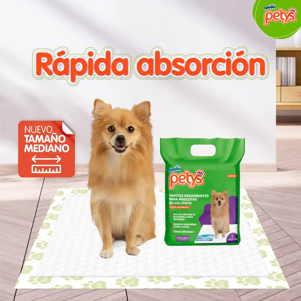 Tapetes Para Perro Absorbentes Petys X 12 Uds