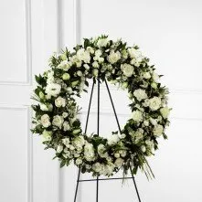 Corona Funebre Circular Blanca