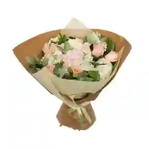 Bouquet De Rosas Rosadas Mini Ramo Buchon