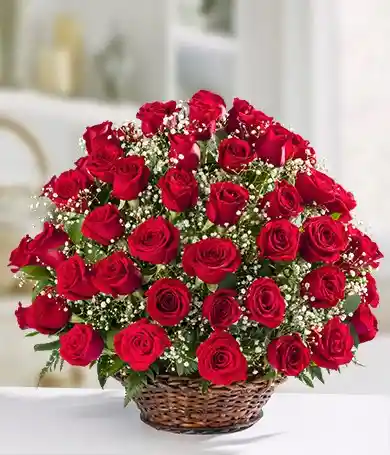 Canasta De Rosas Rojas Mini