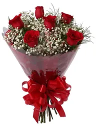 6 Rosas Rojas En Bouquet