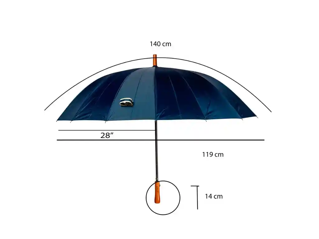 Sombrilla Paraguas Semi Automática Ejecutiva Grande Con Filtro Uv Donato
