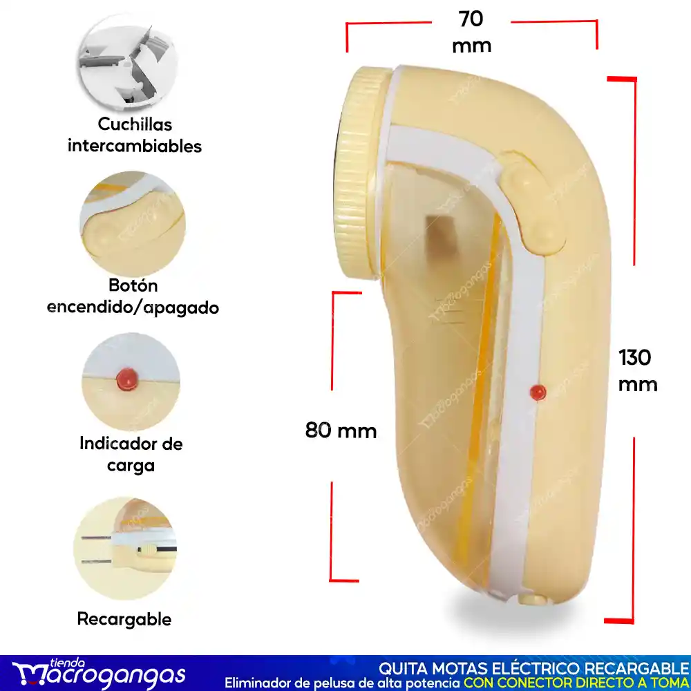 Quitamotas Quitapelusa Removedor Eléctrico Usb Tela Lana
