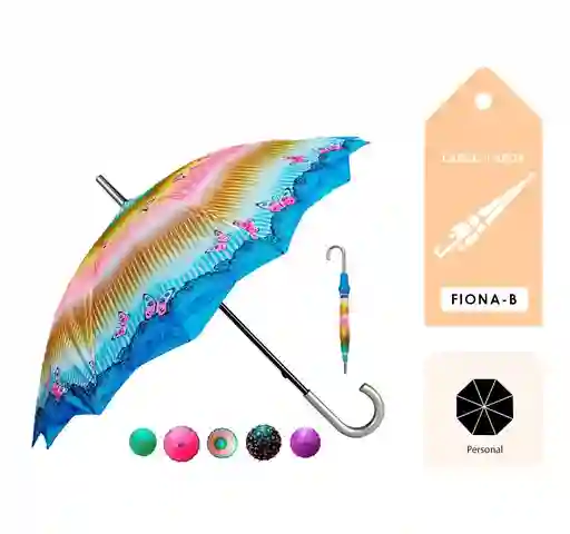 Sombrilla Paraguas De Bastón Personal Doble-tela 16 Varillas
