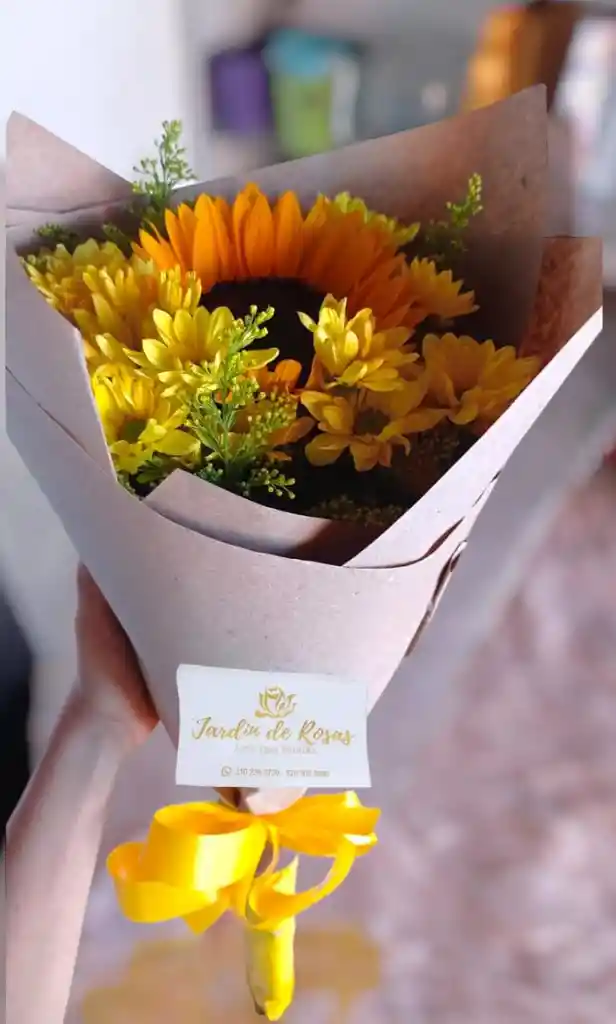 Bouquet De Girasol Y Margaritas Amarillas
