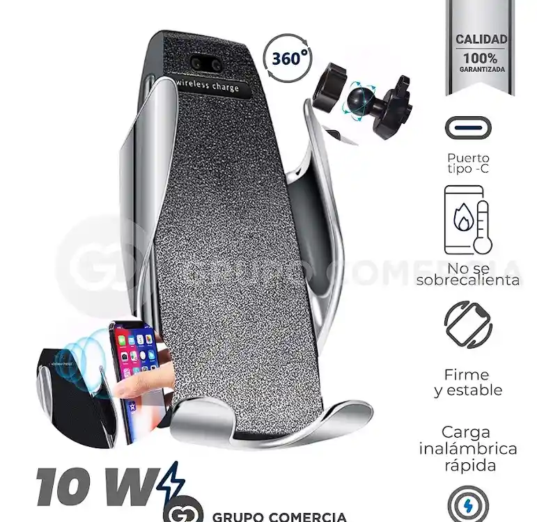 Cargador Inalámbrico Soporte Carro Smartphone Wireless