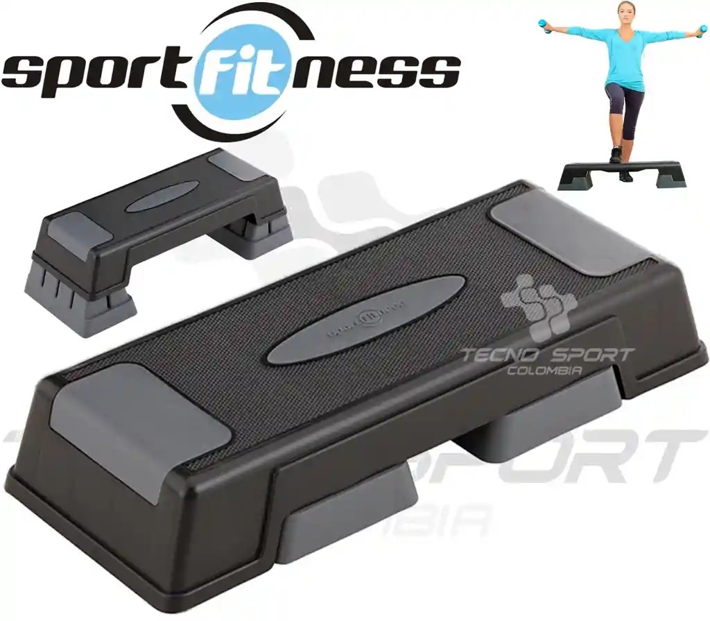 Banco Step 3 Niveles Modulos 3 Alturas Escalon Sport Fitness
