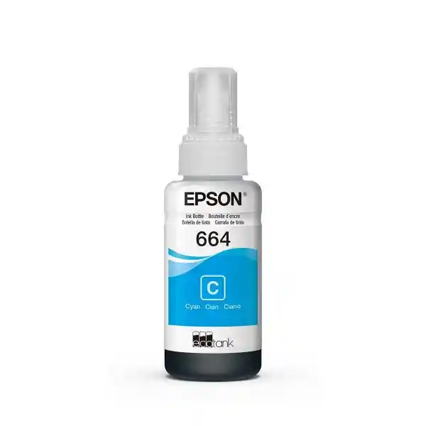 Botella De Tinta Epson T664 Cyan Original