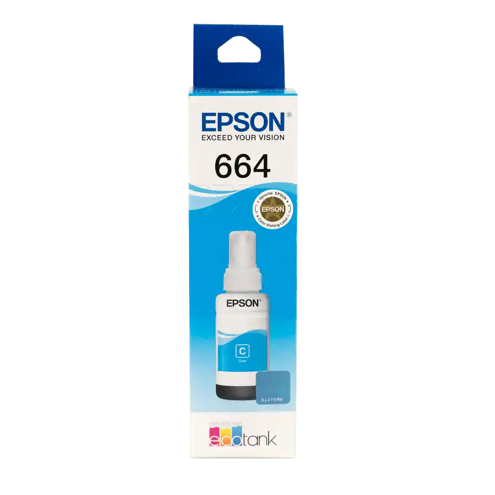 Botella De Tinta Epson T664 Cyan Original