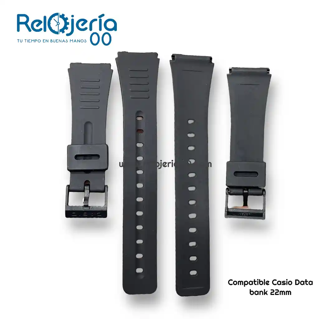 Correa Compatible Con Reloj Casio Data Bank 22mm