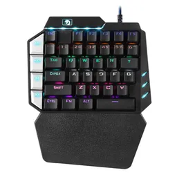 Teclado Mecanico De Una Mano K109 | 4 Macros Rgb Apoyamanos