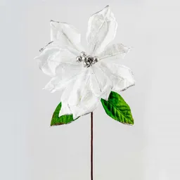 Flor Navideña Poinsetia 70cm Montefiori Blanco