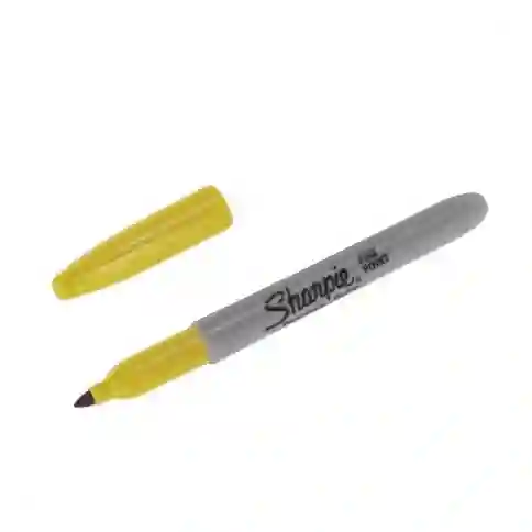 Marcador Marfil Permanente Punta Fina Amarillo