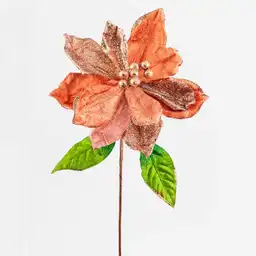 Flor Navideña Poinsetia 70cm Montefiori Rose Gold