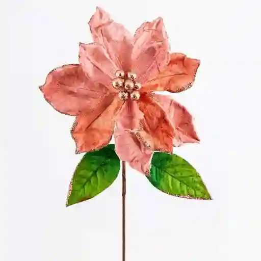Flor Navideña Poinsetia 70cm Montefiori Rose Gold