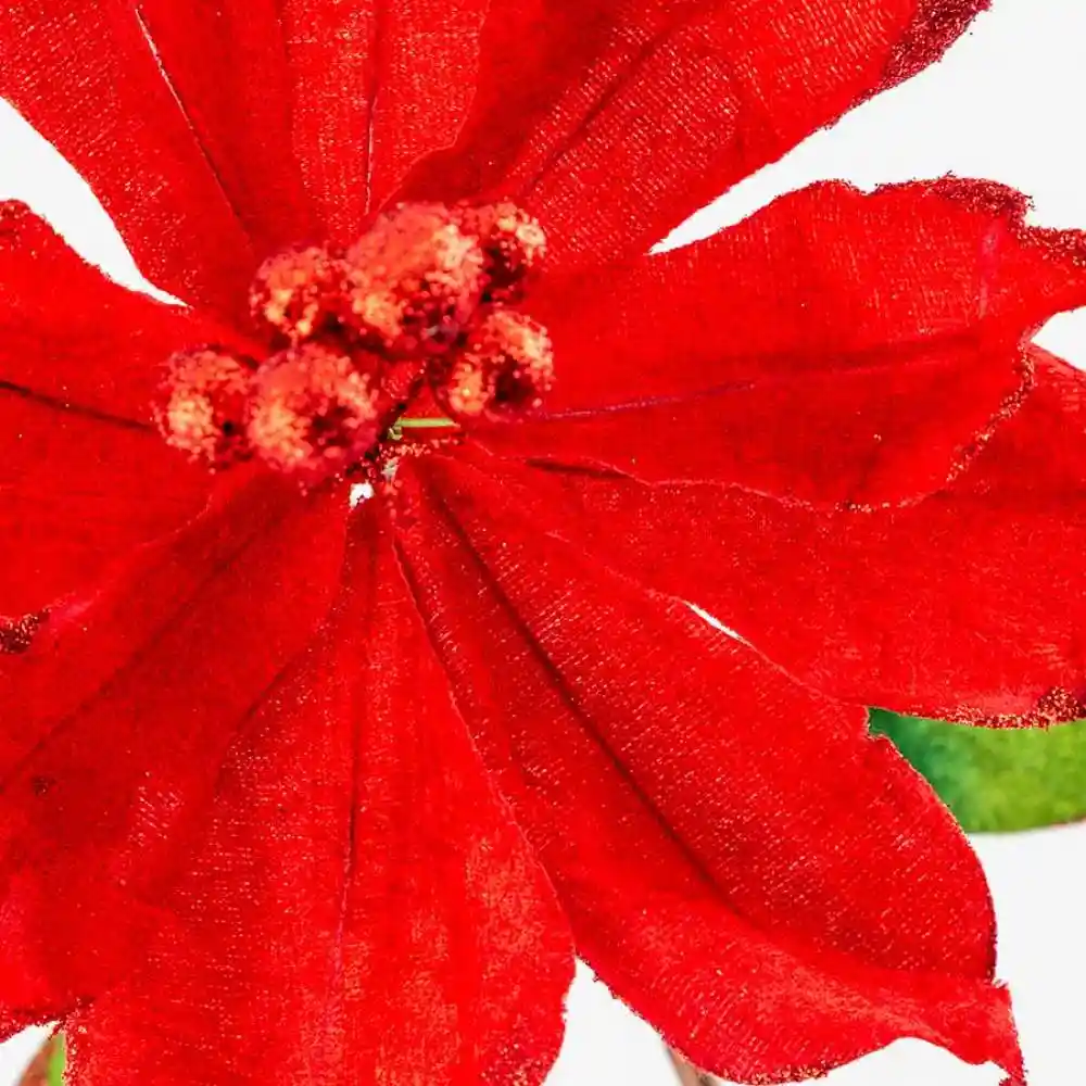 Flor Navideña Poinsetia 70cm Montefiori Rojo