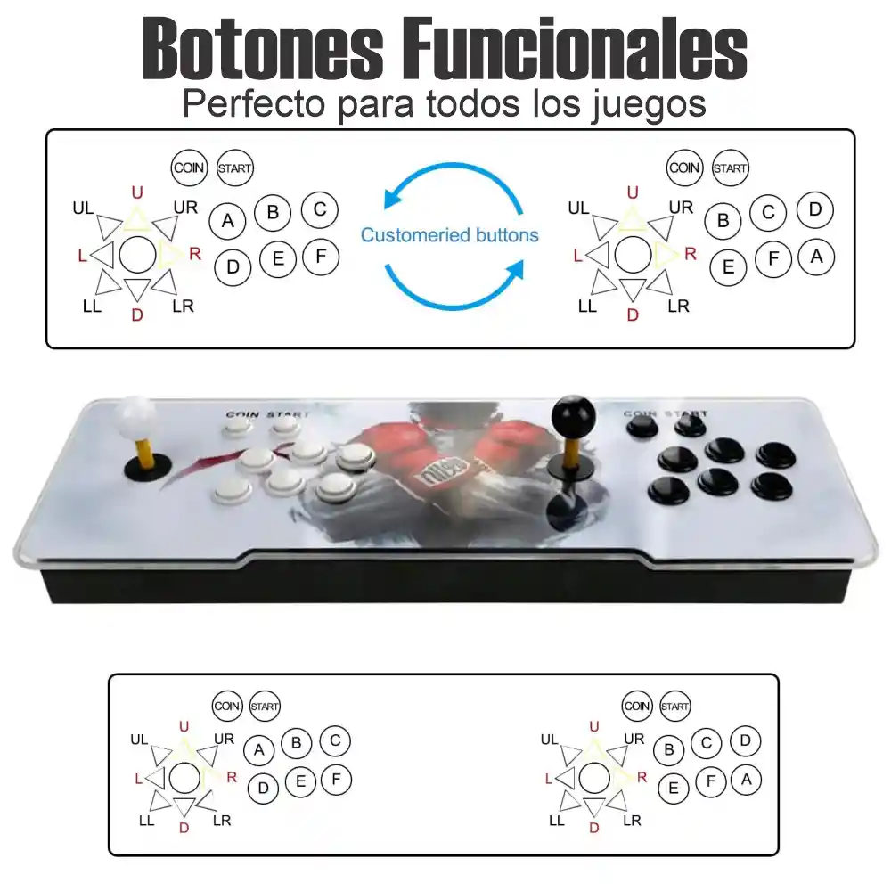 Maquina De Juegos Arcade Pandora 40s Doble Jugador Hdmi Vga