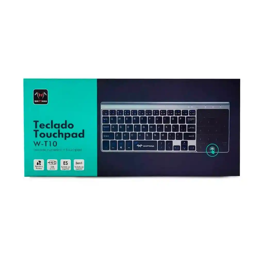 Teclado Inalambrico Con Touchpad Mini Wattana W-t10