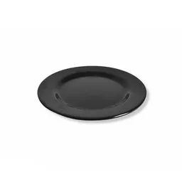 Plato Pando Plano Playo Negro En Melamina 23 Cm Redondo