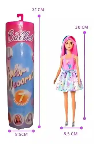 Muñeca Ballet Color Reveal Sorpresa Cambia Con Agua