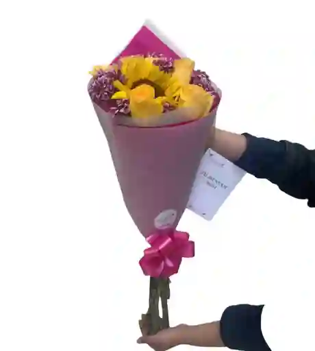 Bouquet Girasol Y Rosas Amarillas