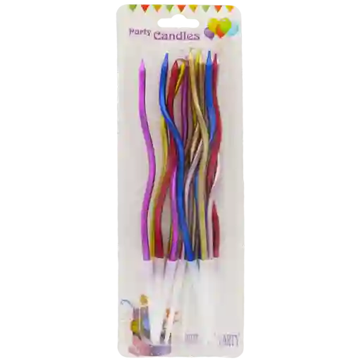 Velas Metalizadas Cumpleaños Espiral 10 Und Multicolor