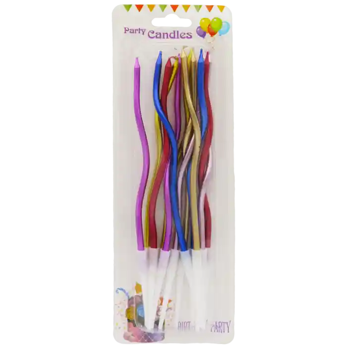 Velas Metalizadas Cumpleaños Espiral 10 Und Multicolor