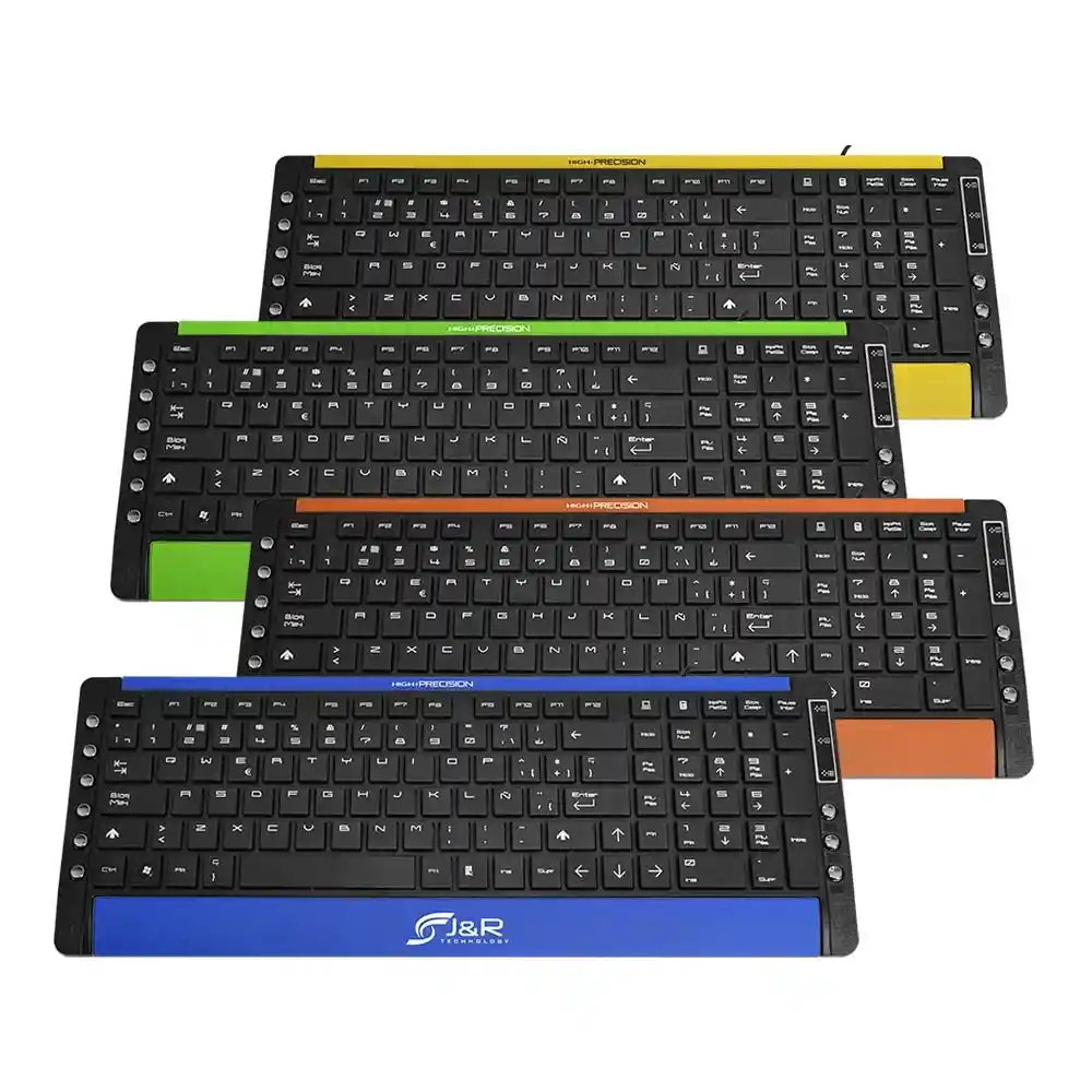 Teclado Multimedia Jyr Tmjr-002 | Low Porfile | Multicolor | Verde