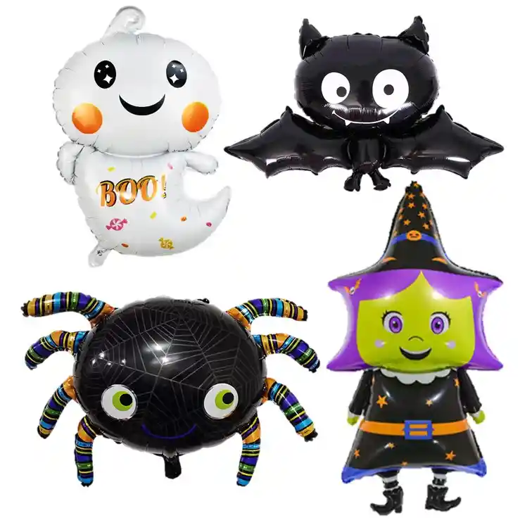 Paquete De 4 Globos Happy Halloween Globos