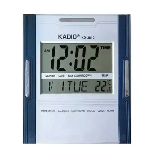 Reloj Pared Digital Hora Fecha Alarma Kadio Kd3810 Termometr