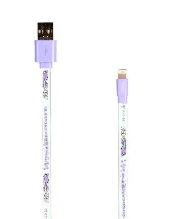 Cable Lightning Ginga Diseño Frozen En Blanco