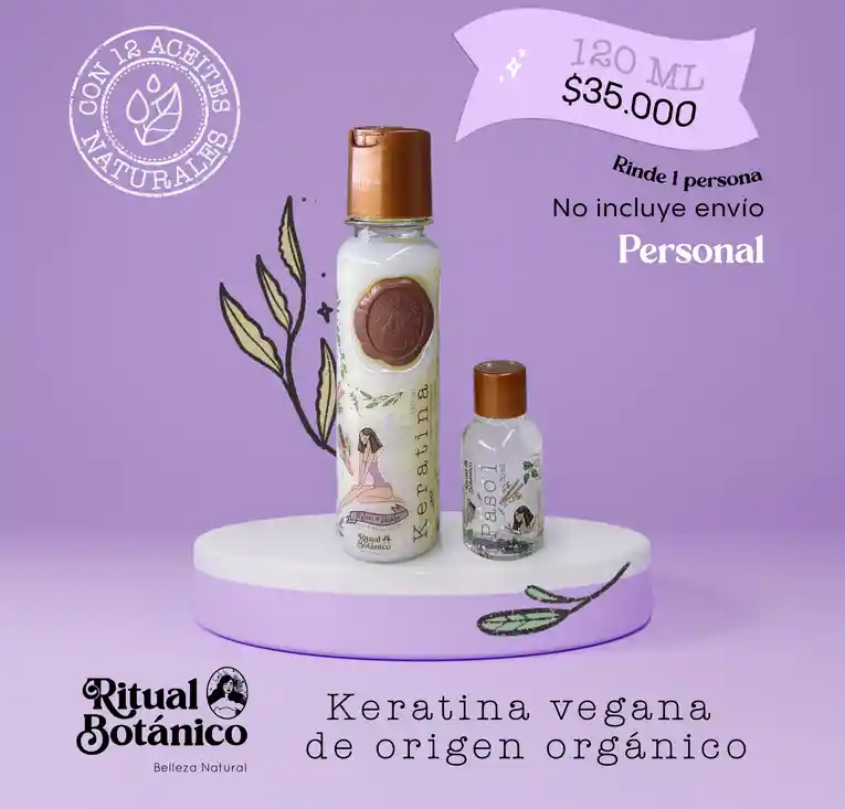 Keratina 120 Ml 1 Persona Ritual Botanico