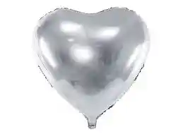 Globo De Corazon Plateado