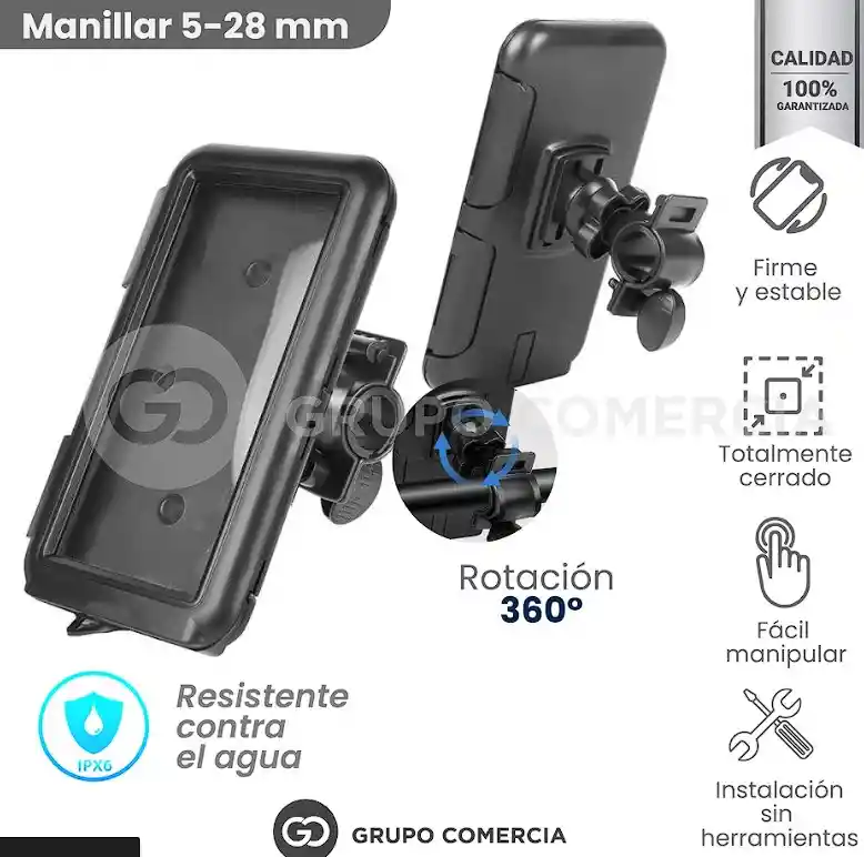 Holder De Celular Fijo Soporte Impermeable Moto Bicicleta