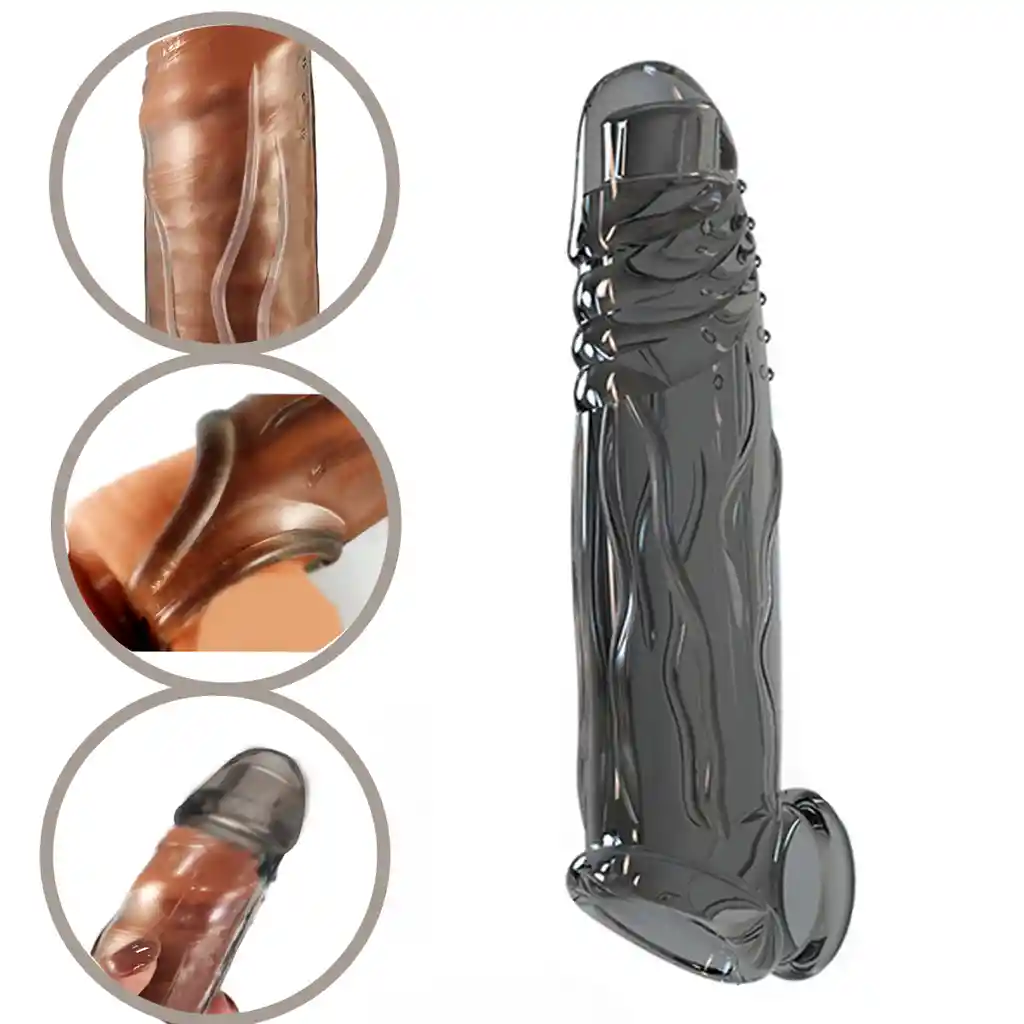 Funda Retardante Pene Testiculos Más Grosor Extension Eyaculacion