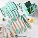Set 19 Piezas Utensilios De Cocina En Silicona Resistente Al Calor