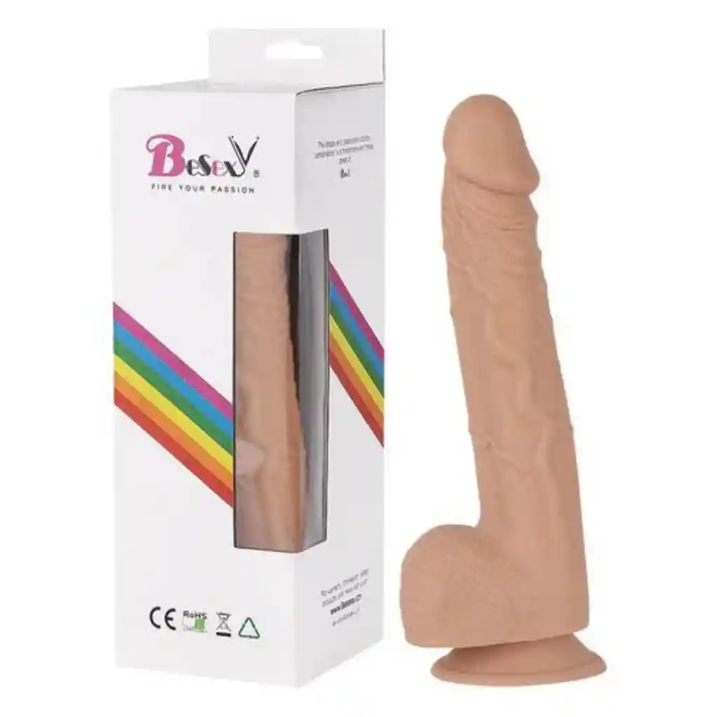 Dildo Consolador Super Realista Veiny Marca Besexy X 24 Cm