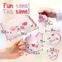 Juego De Té De Metal Decorado En Maletin 15 Piezas