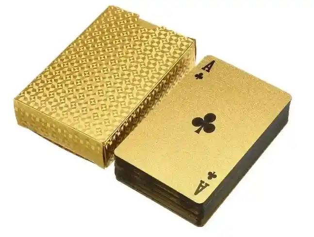 Cartas Barajas De Poker Doradas Lujo Ultra Fino Magia X 54u