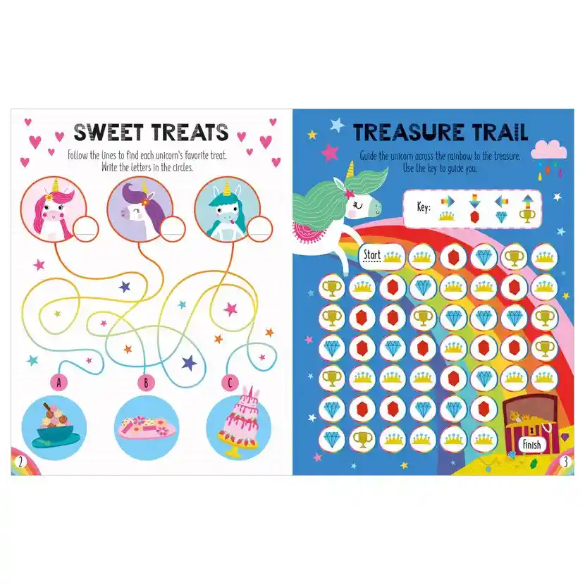 Libro De Actividades Stickers De Unicornios Para Niñas