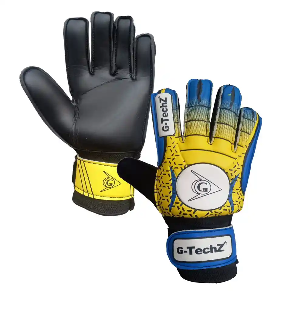 Guantes Portero Para Niño Talla: 4 Fútbol Arquero Con Antifracturante - Amarillo/azul