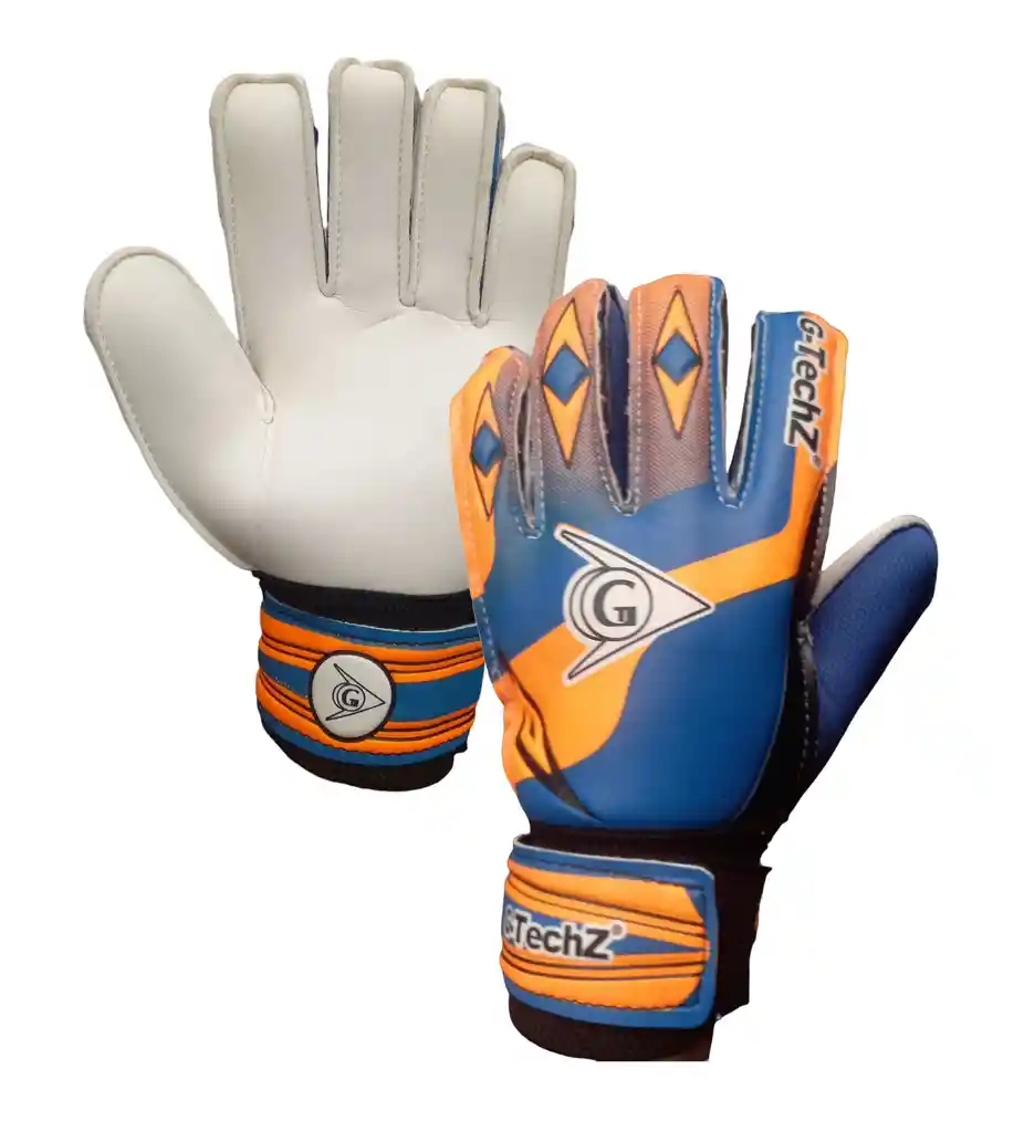 Guantes Portero Para Niño Talla: 4 Fútbol Arquero Con Antifracturante - Naranja/azul