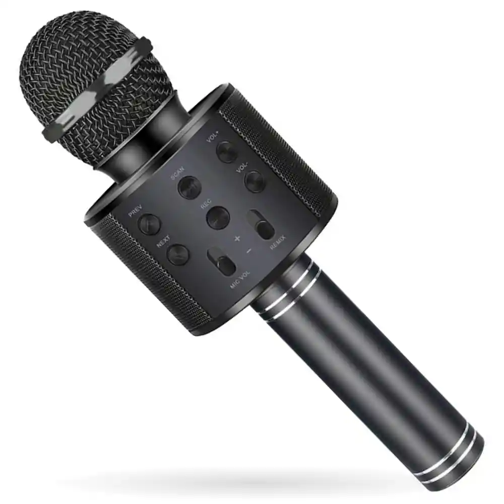 Micrófono Karaoke Parlante Bluetooth Recargable Ws-858 Negro