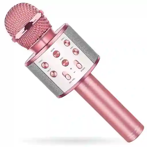 Micrófono Karaoke Parlante Bluetooth Recargable Ws-858 Rosado