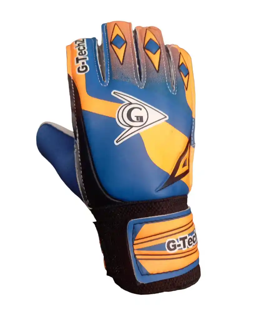 Guantes Portero Para Niño Talla: 4 Fútbol Arquero Con Antifracturante - Naranja/azul