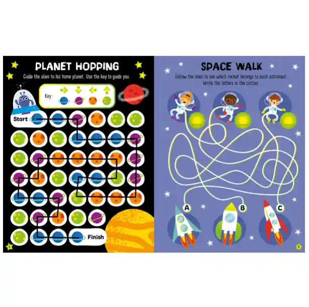 Libro De Actividades Stickers Del Espacio Para Niños