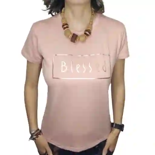 Camiseta Blessed Para Dama Piel De Durazno Rosa Vieja